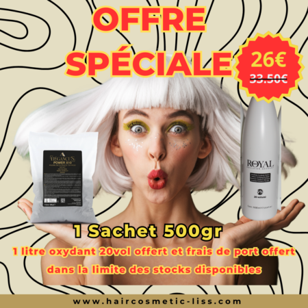 Pack Sachet Poudre Power X10 tons froid 500gr + 1 litre oxydant 20 vol offert frais de port offert